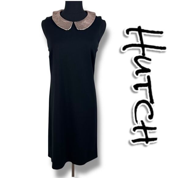 Hutch Maintained by Moxie Black Peter Pan Collar Shift Dress Womens Size Small - Picture 1 of 10